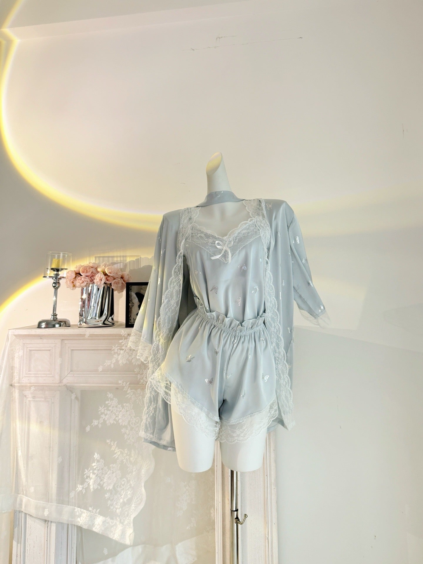 3-Pieces Satin Pajama Set - Lunior -  -