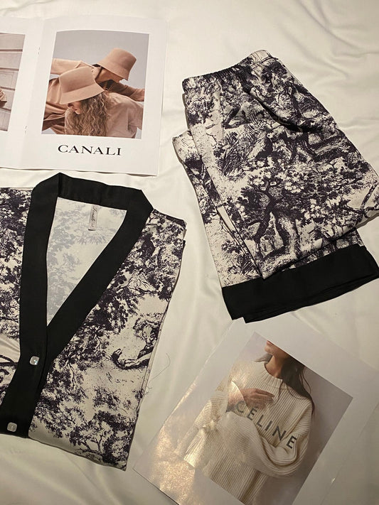 Long Satin Pajama Set - Lunior -  -