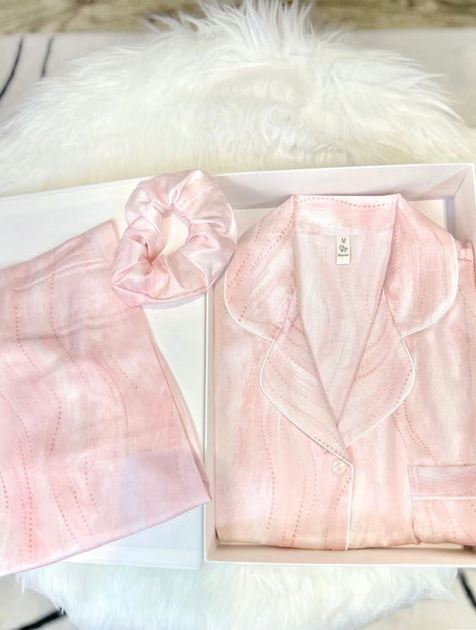 Long Satin Pajama Set - Lunior -  -
