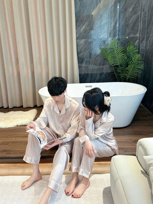 Long Satin Pajama Set (Couple’s matching set) - Lunior - -