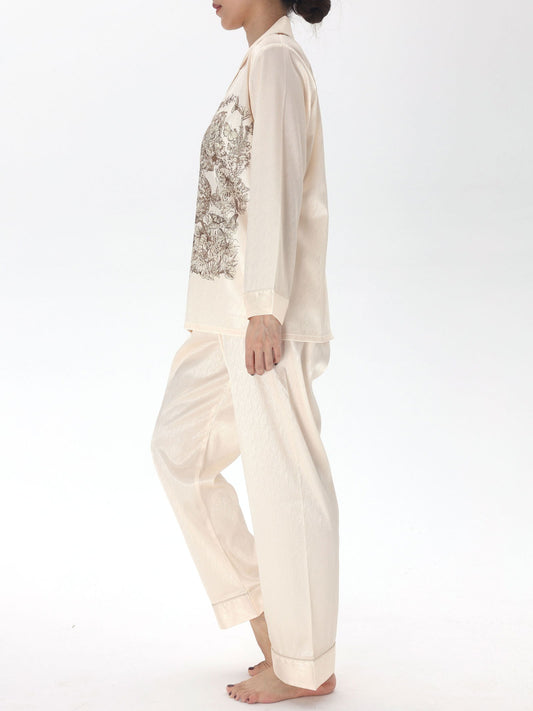 Satin Long Pajama Set - Lunior - -