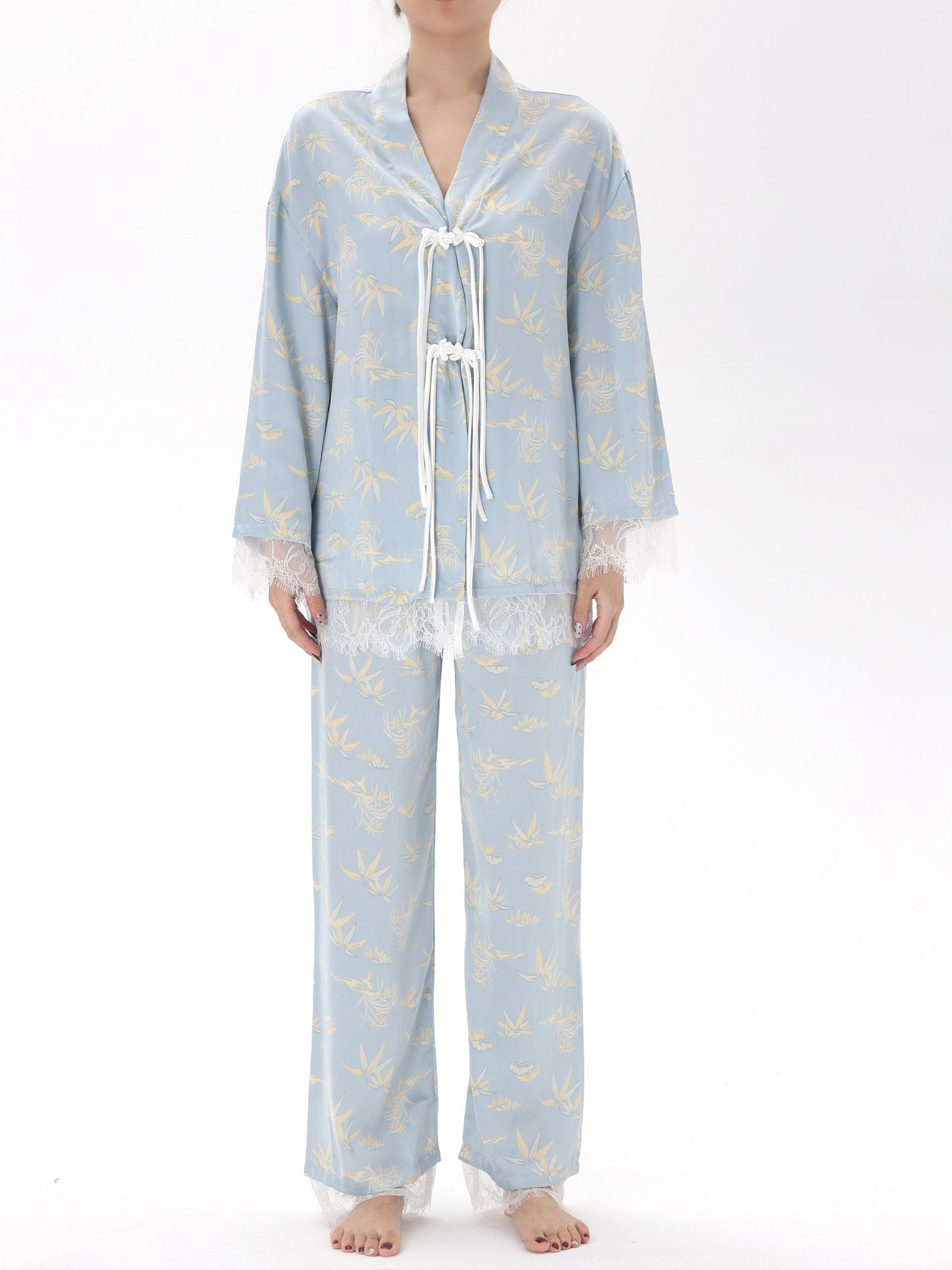 Satin Long Pajama Set - Lunior -  -