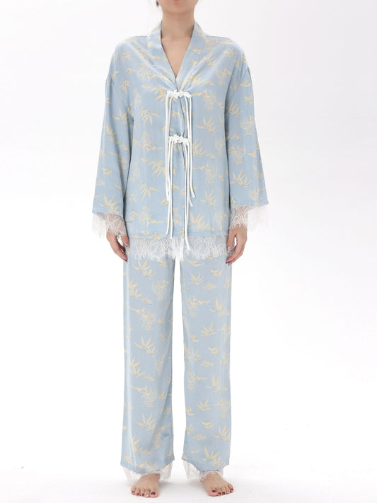 Satin Long Pajama Set - Lunior - -
