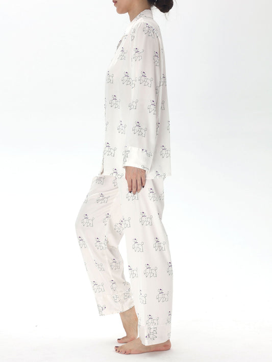 Satin Long Pajama Set - Lunior - -