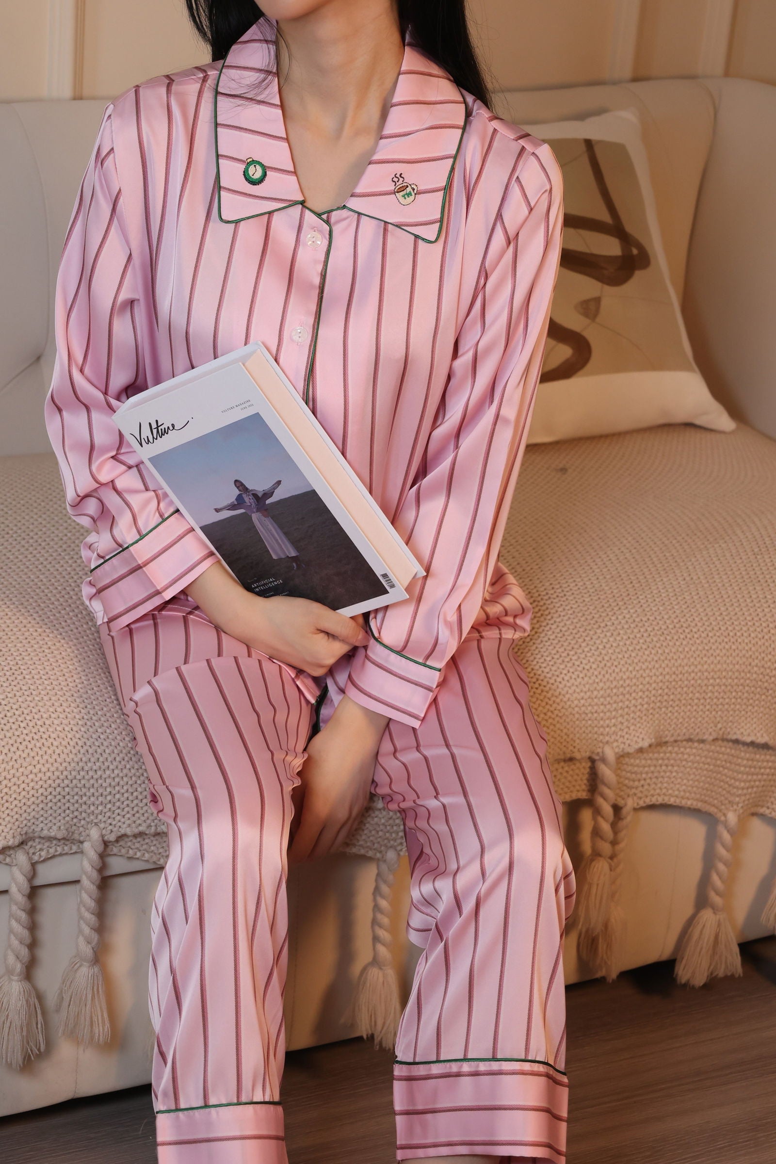 Satin Long Pajama Set - Lunior -  -