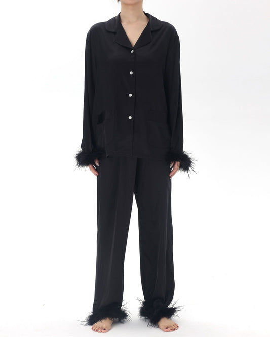 Satin Long Pajama Set - Lunior - -