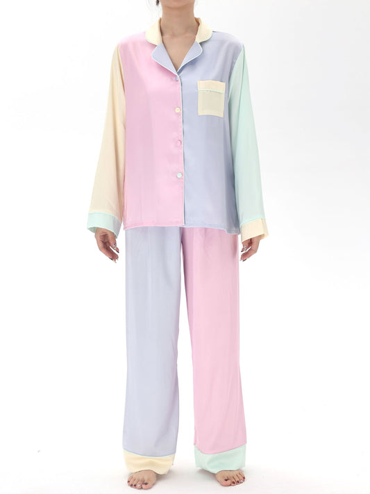 Satin Long Pajama Set - Lunior - -