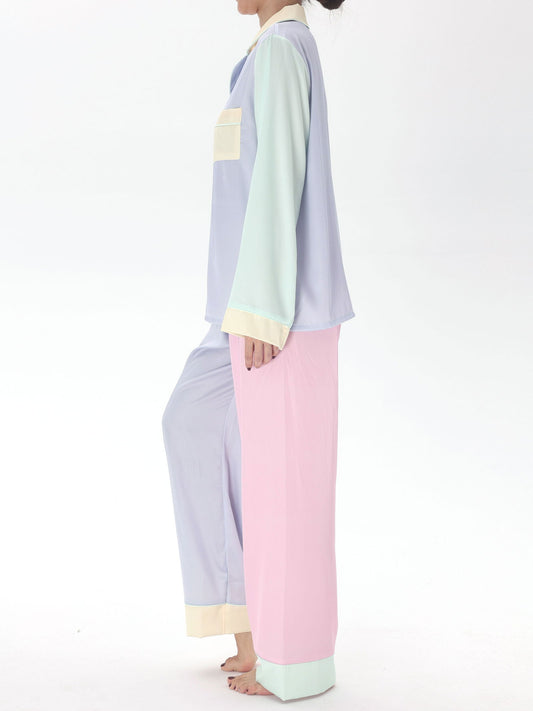 Satin Long Pajama Set - Lunior - -
