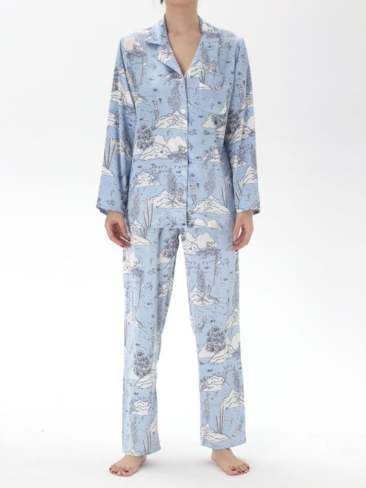 Satin Long Pajama Set - Lunior - -