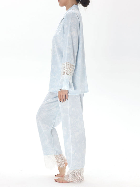 Satin Long Pajama Set - Lunior - -
