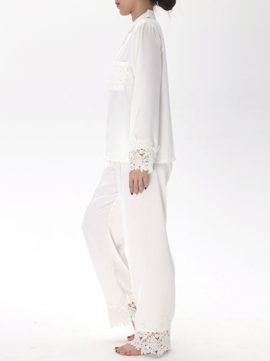 Satin Long Pajama Set - Lunior - -