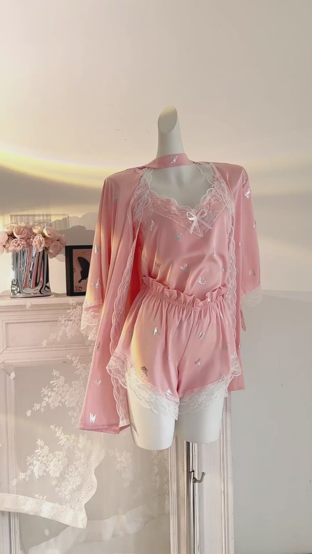 3-Pieces Satin Pajama Set