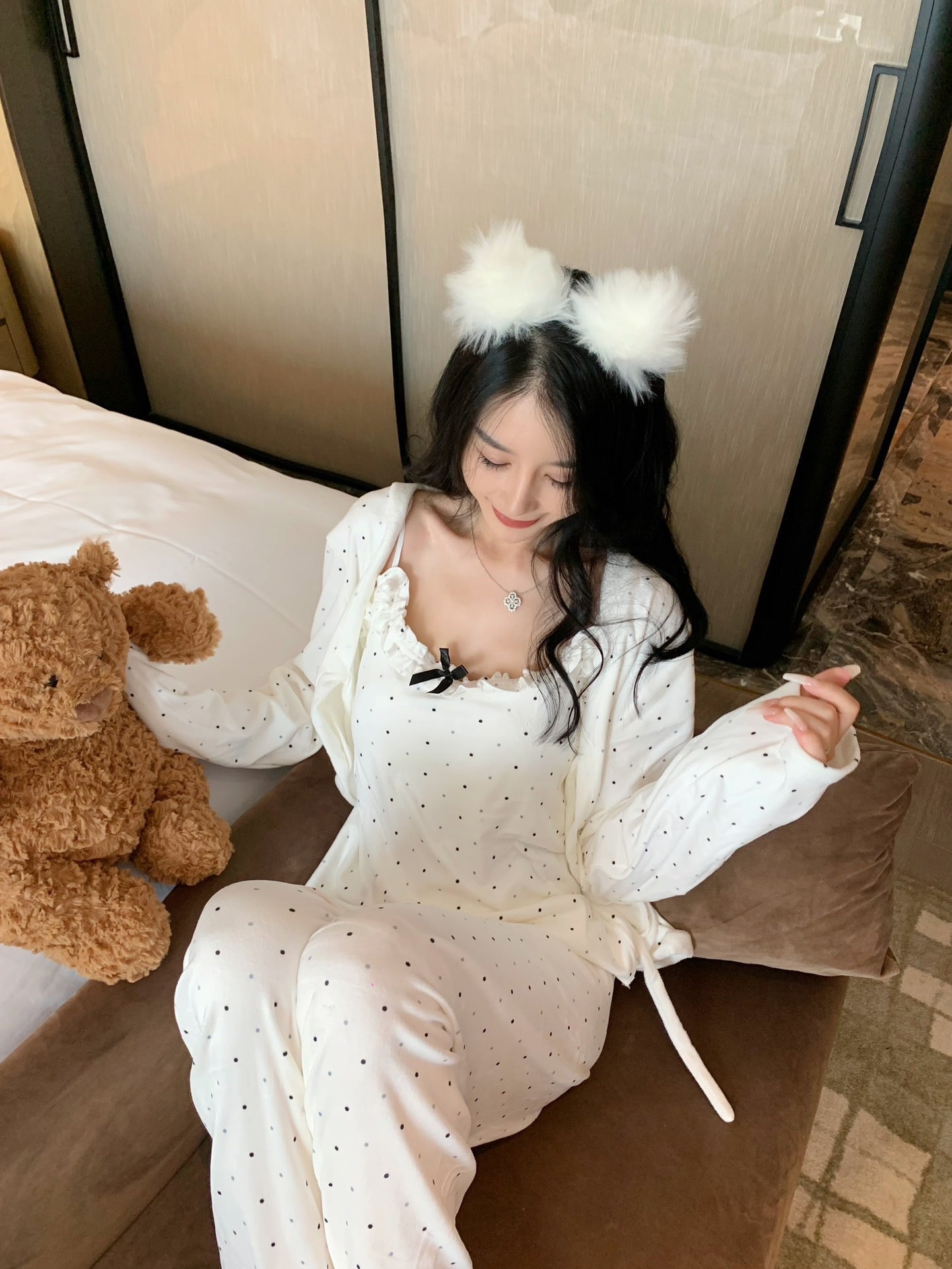 3-Pieces Cotton Pajama Set - Lunior -  - 