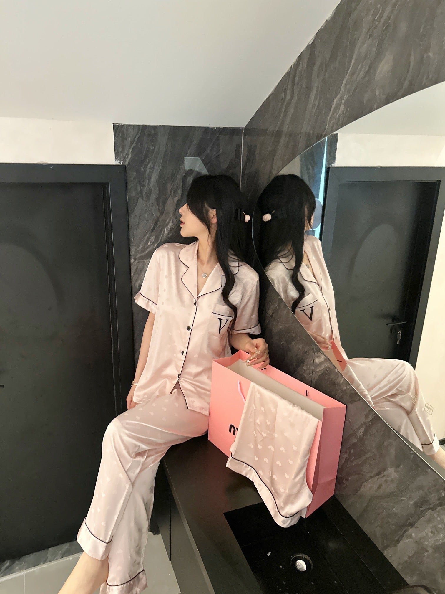 3-Pieces Satin Pajama Set - Lunior -  - 