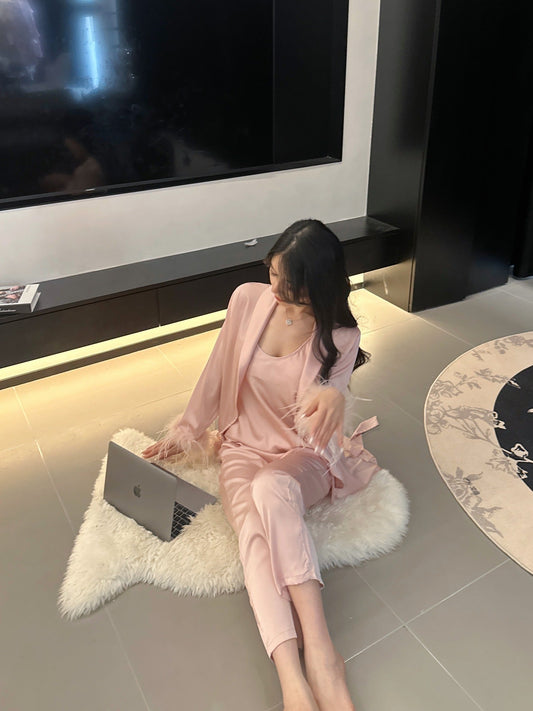 3-Pieces Satin Pajama Set - Lunior -  - 