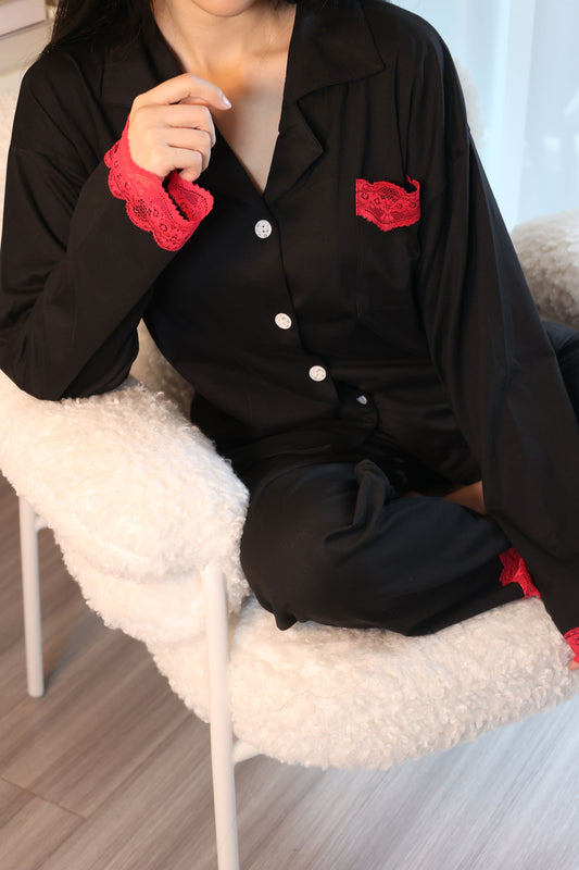 Barbie-Inspired Long Pajama Set in Premium Model Fabric - Lunior -  - 
