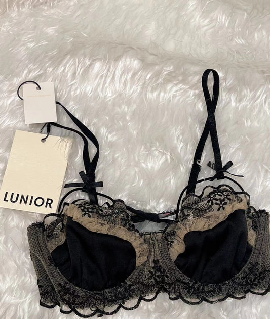 Topshop luna lace lingerie set in black