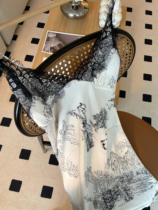 Lace Satin Slip (Long) - Lunior -  - 