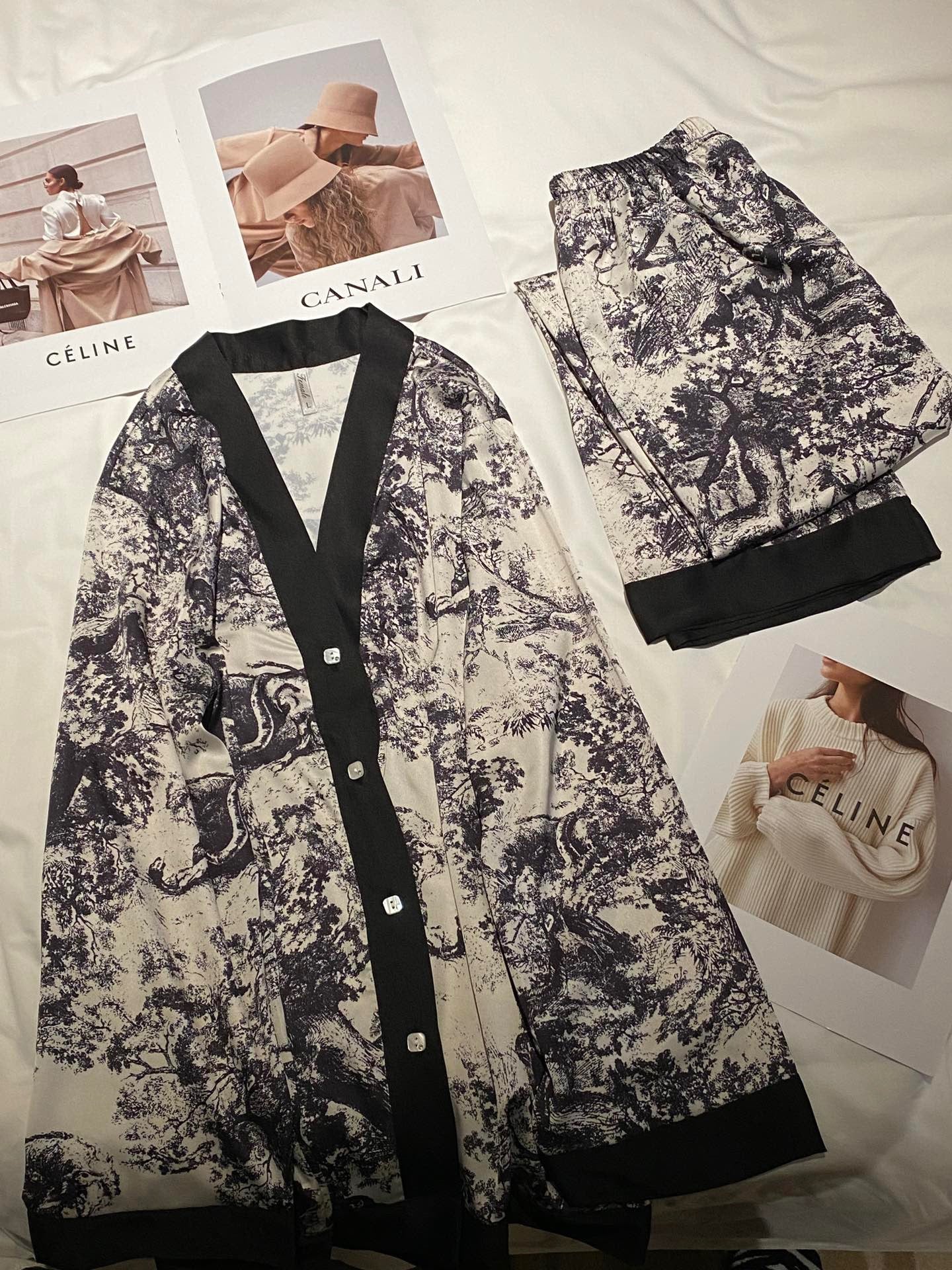 Long Satin Pajama Set - Lunior -  - 