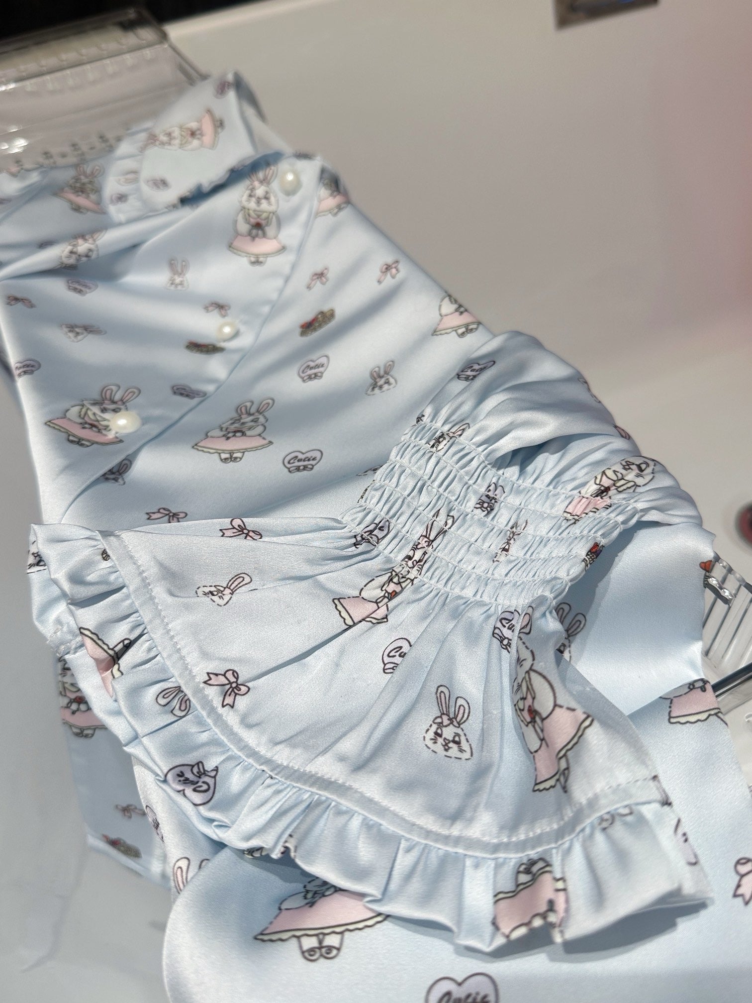 Long Satin Pajama Set - Lunior -  - 