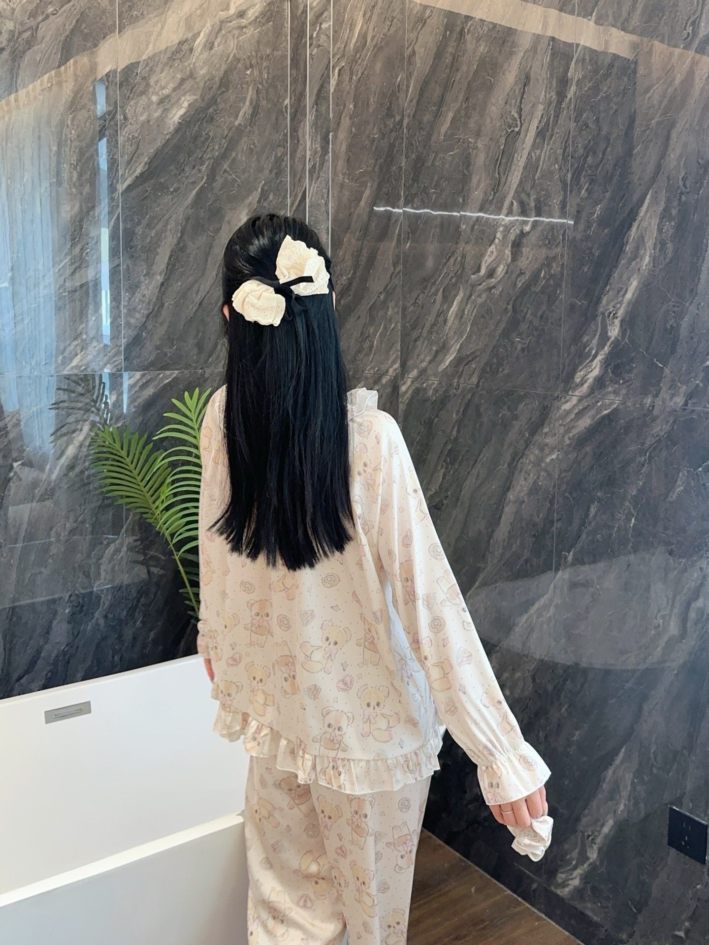 Long Satin Pajama Set - Lunior -  - 