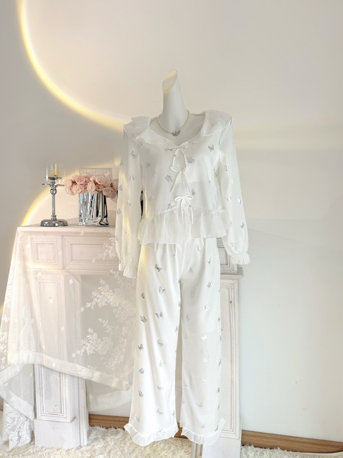 Long Satin Pajama Set - Lunior -  - 