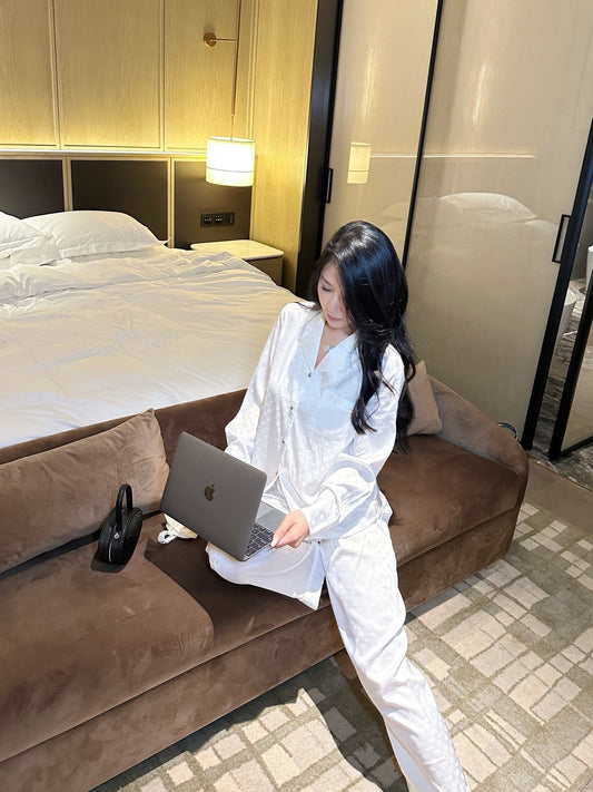 Long Satin Pajama Set - Lunior -  - 