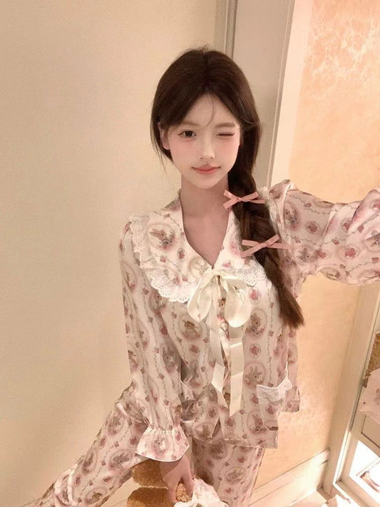 Long Satin Pajama Set - Lunior -  - 