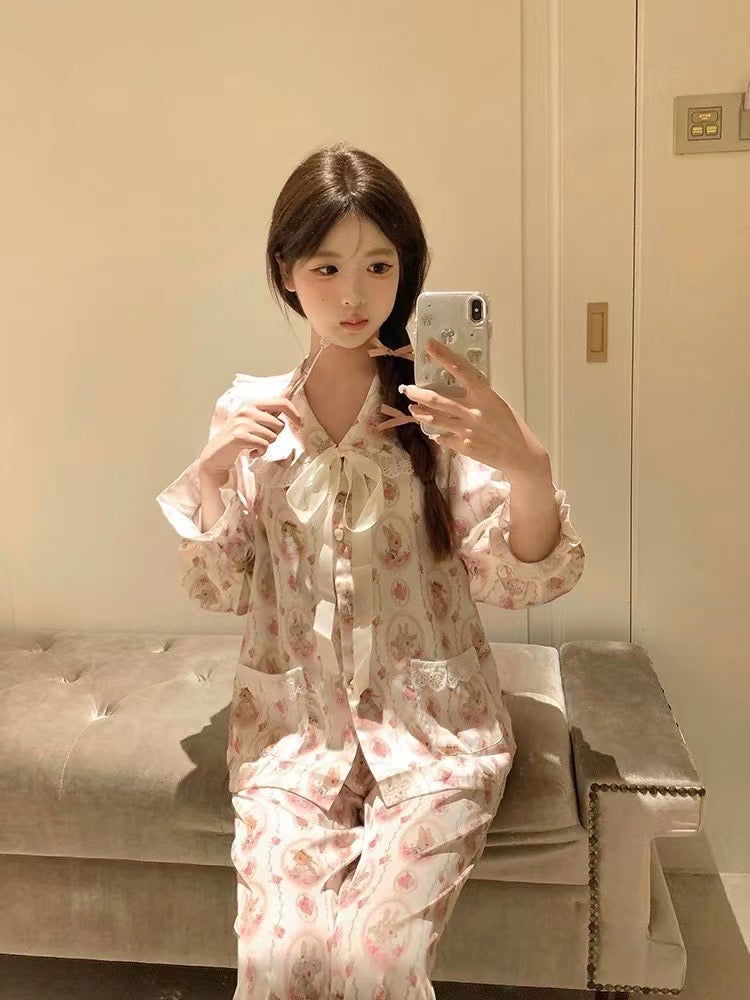 Long Satin Pajama Set - Lunior -  - 
