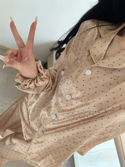 Long Satin Pajama Set - Lunior -  - 