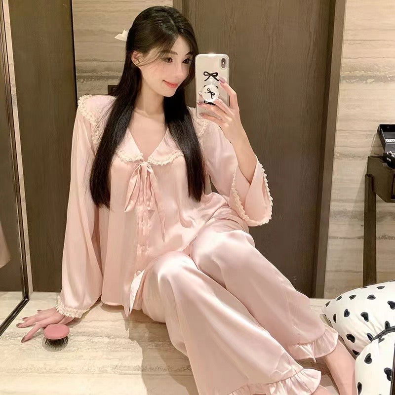 Long Satin Pajama Set - Lunior -  - 