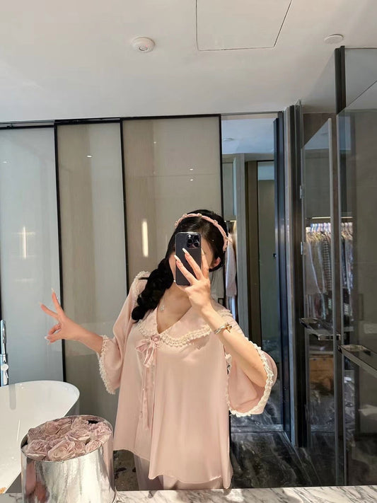 Long Satin Pajama Set - Lunior -  - 