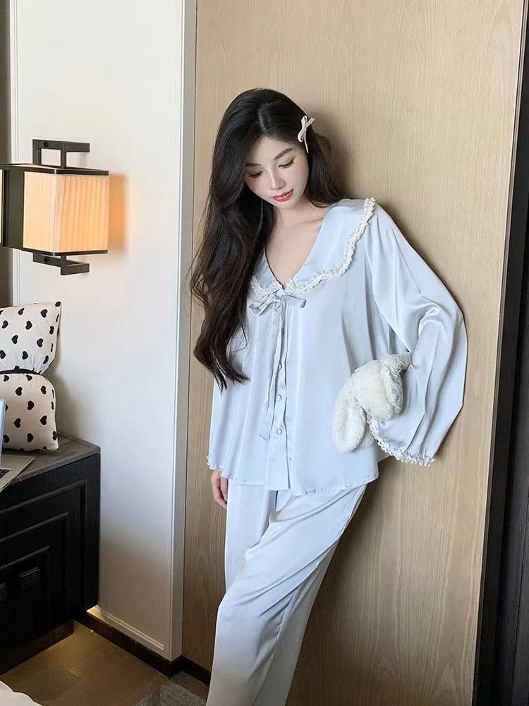 Long Satin Pajama Set - Lunior -  - 