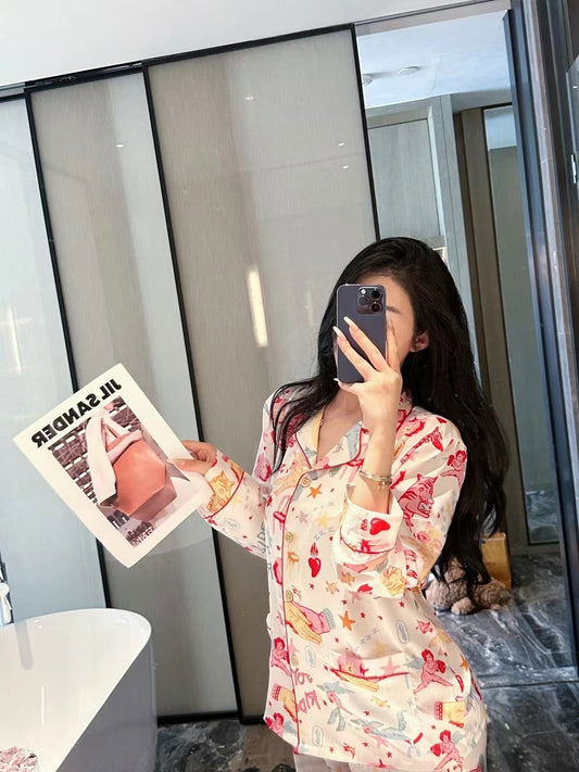 Long Satin Pajama Set - Lunior -  - 