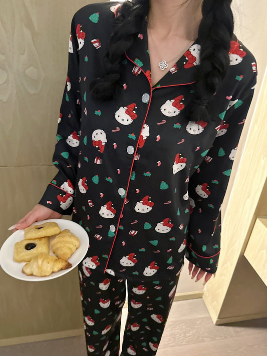 Long Satin Pajama Set - Lunior -  - 