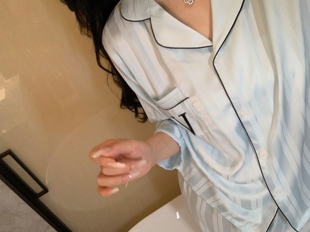 Long Satin Pajama Set - Lunior -  - 
