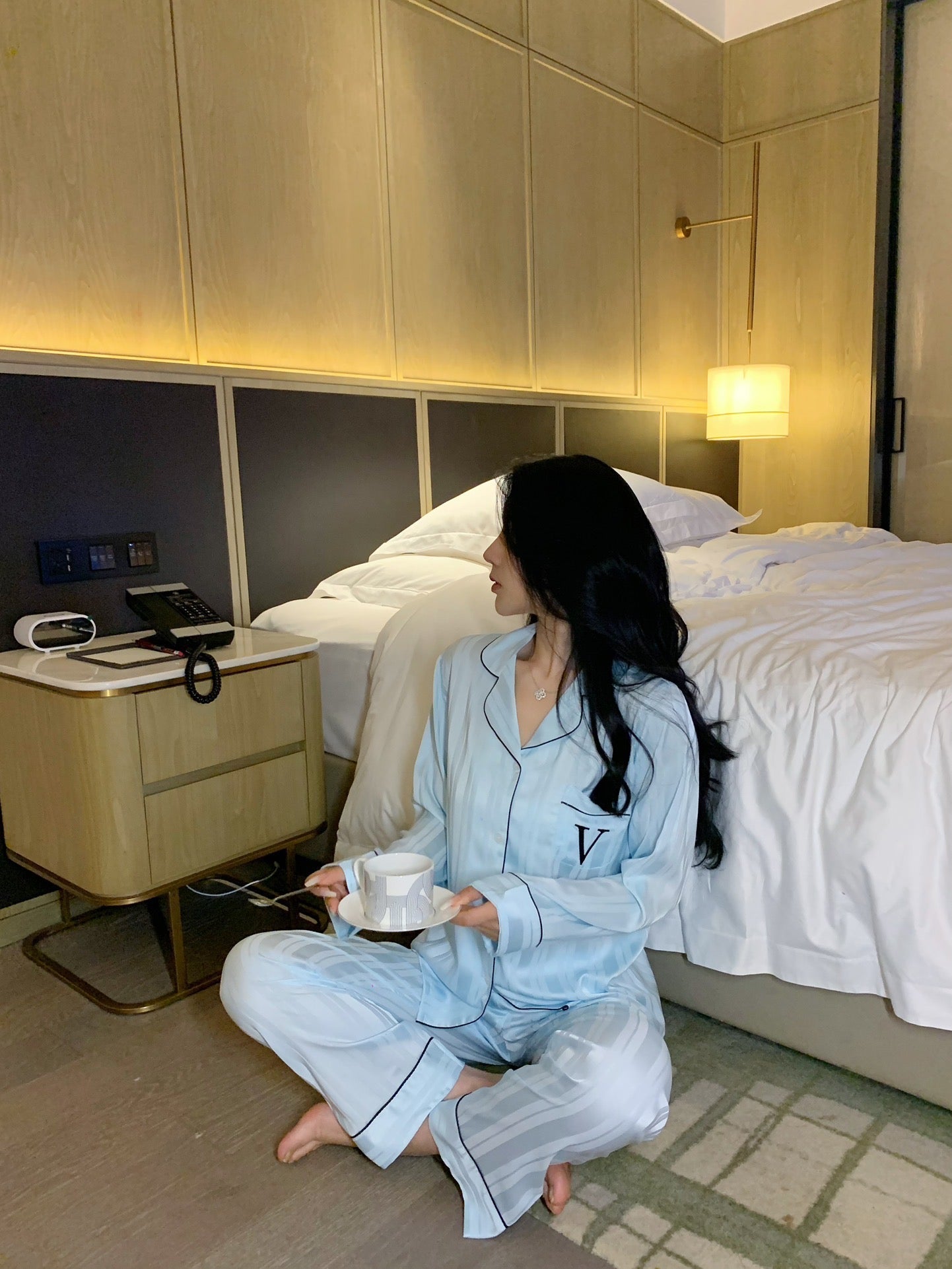 Long Satin Pajama Set Lunior