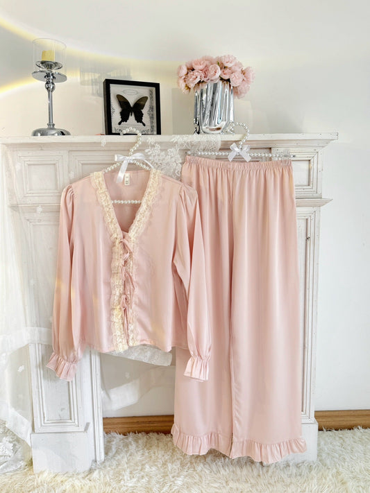 Long Satin Pajama Set - Lunior -  - 