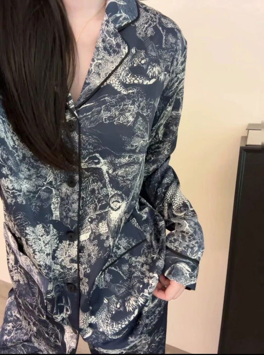 Long Satin Pajama Set - Lunior -  - 