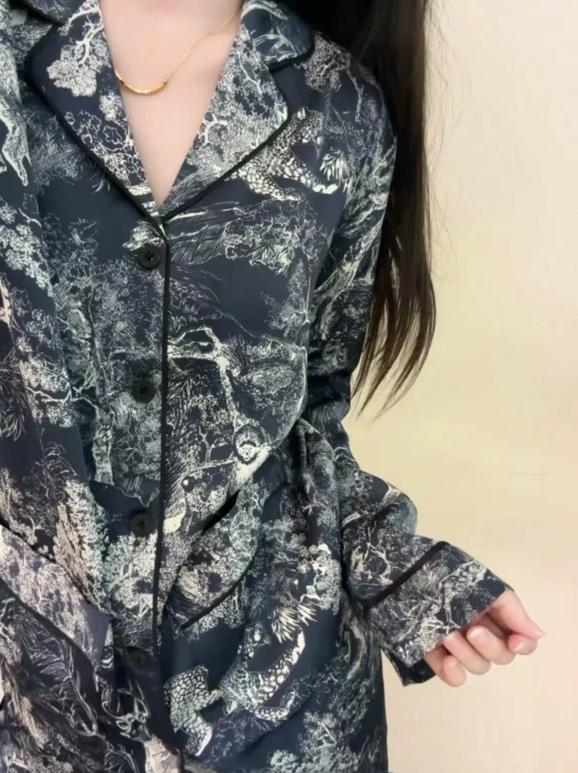 Long Satin Pajama Set - Lunior -  - 