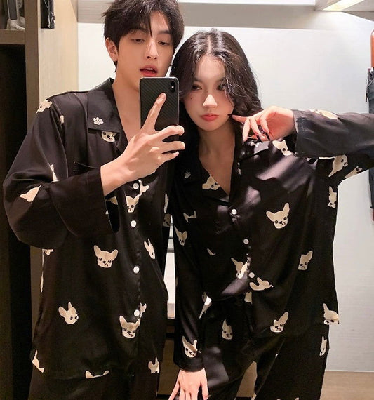 Long Satin Pajama Set （Couple’s matching set) - Lunior -  - 