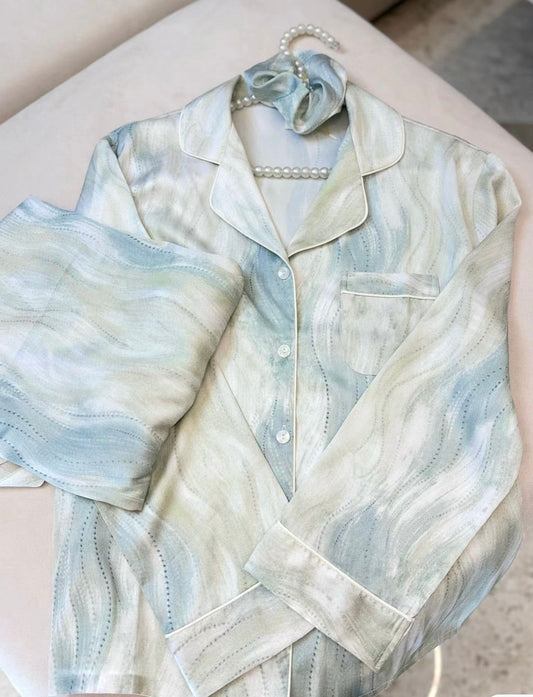 Long Satin Pajama Set （Couple’s matching set) - Lunior -  - 