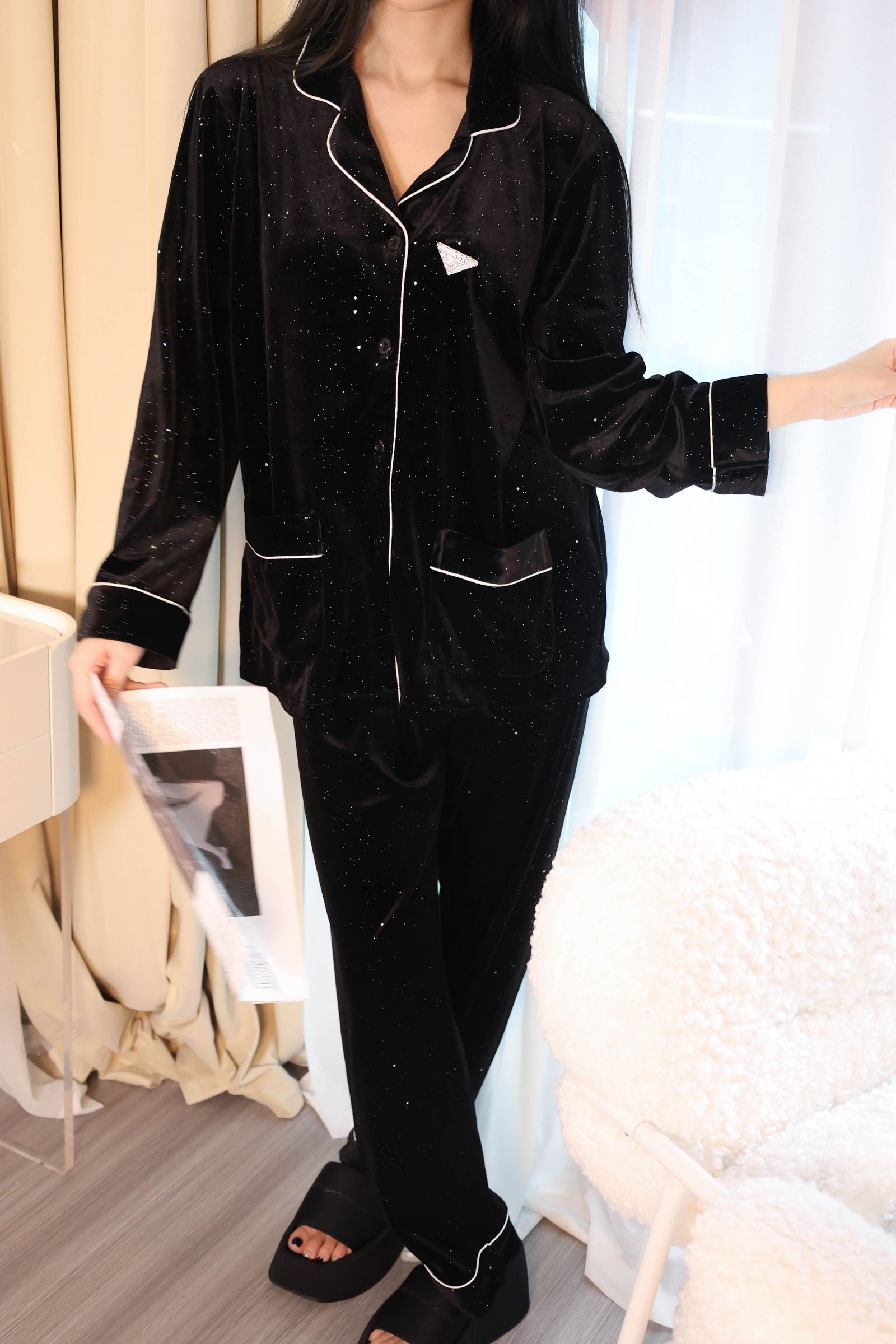 Long Sparkly velvet Pajamas - Lunior -  - 