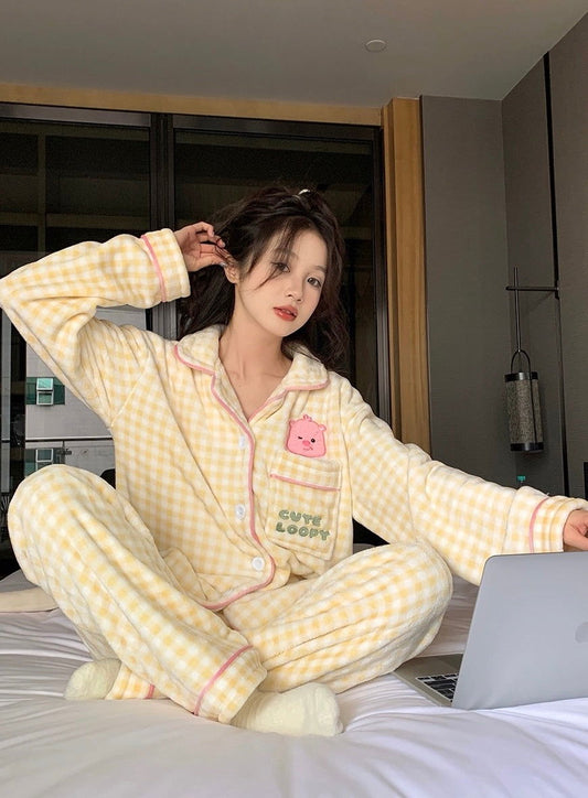 Loopy Fleece Pajama Set - Lunior -  - 