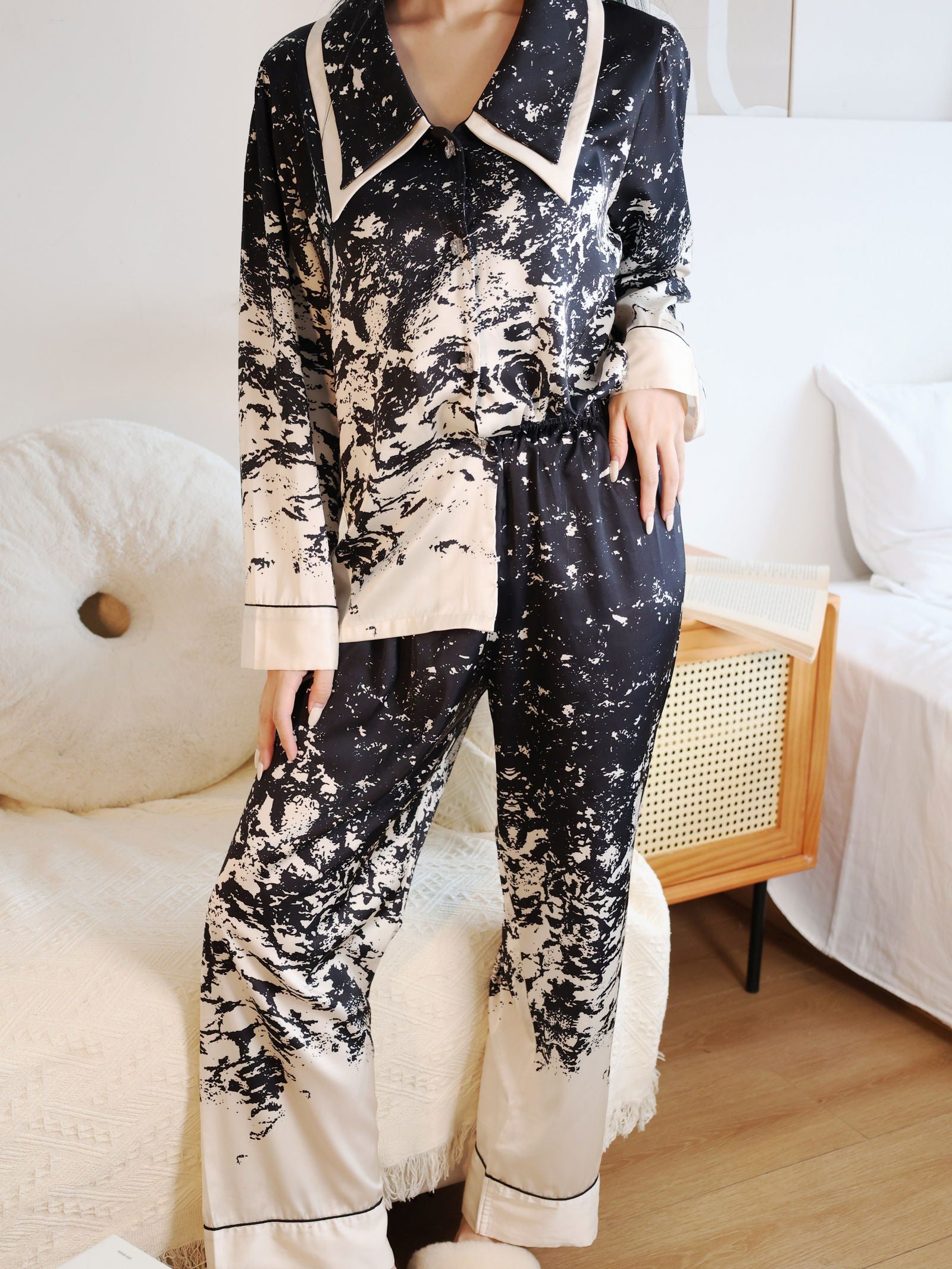 Satin Long Pajama Set - Lunior -  - 