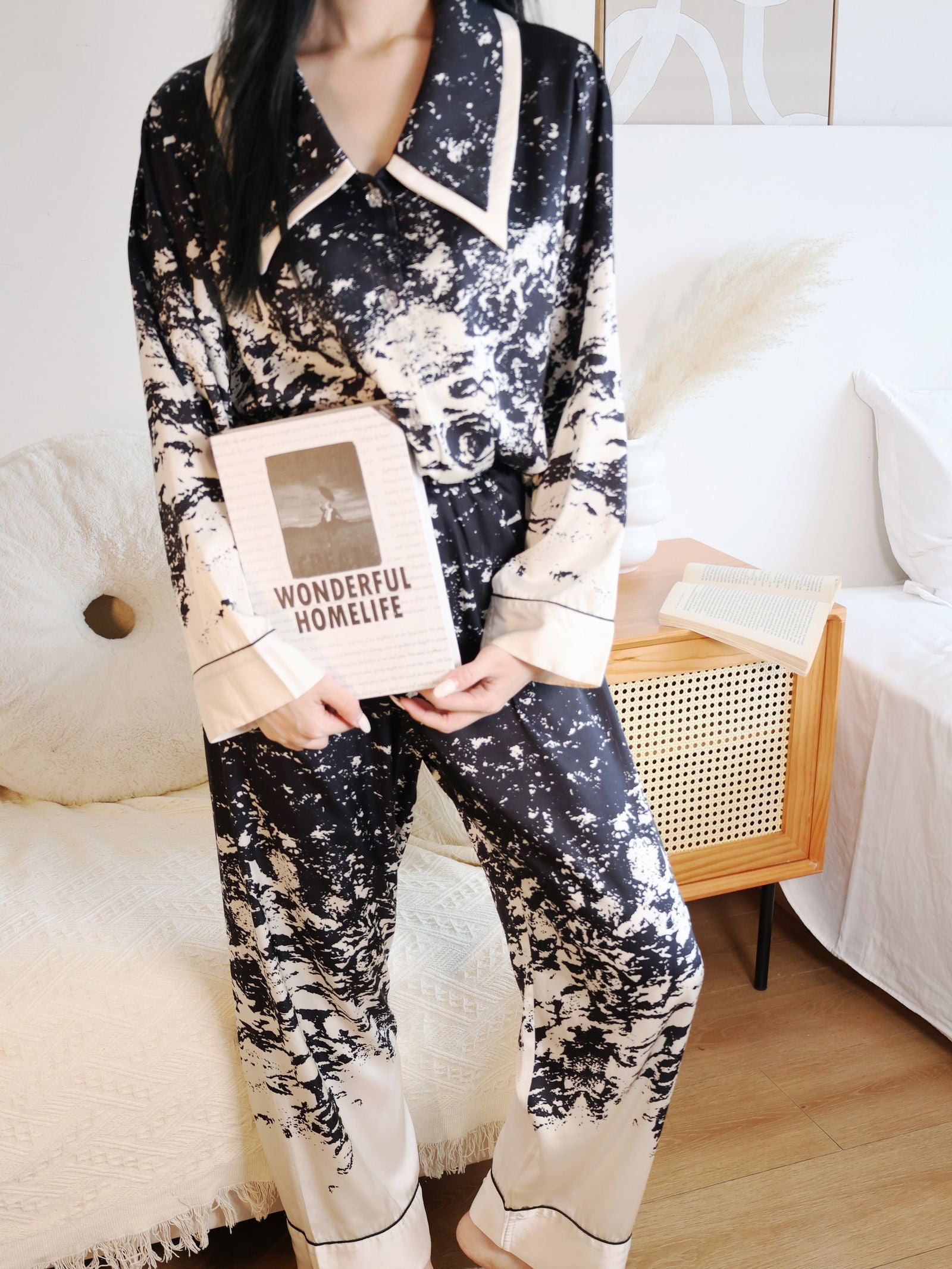 Satin Long Pajama Set - Lunior -  - 