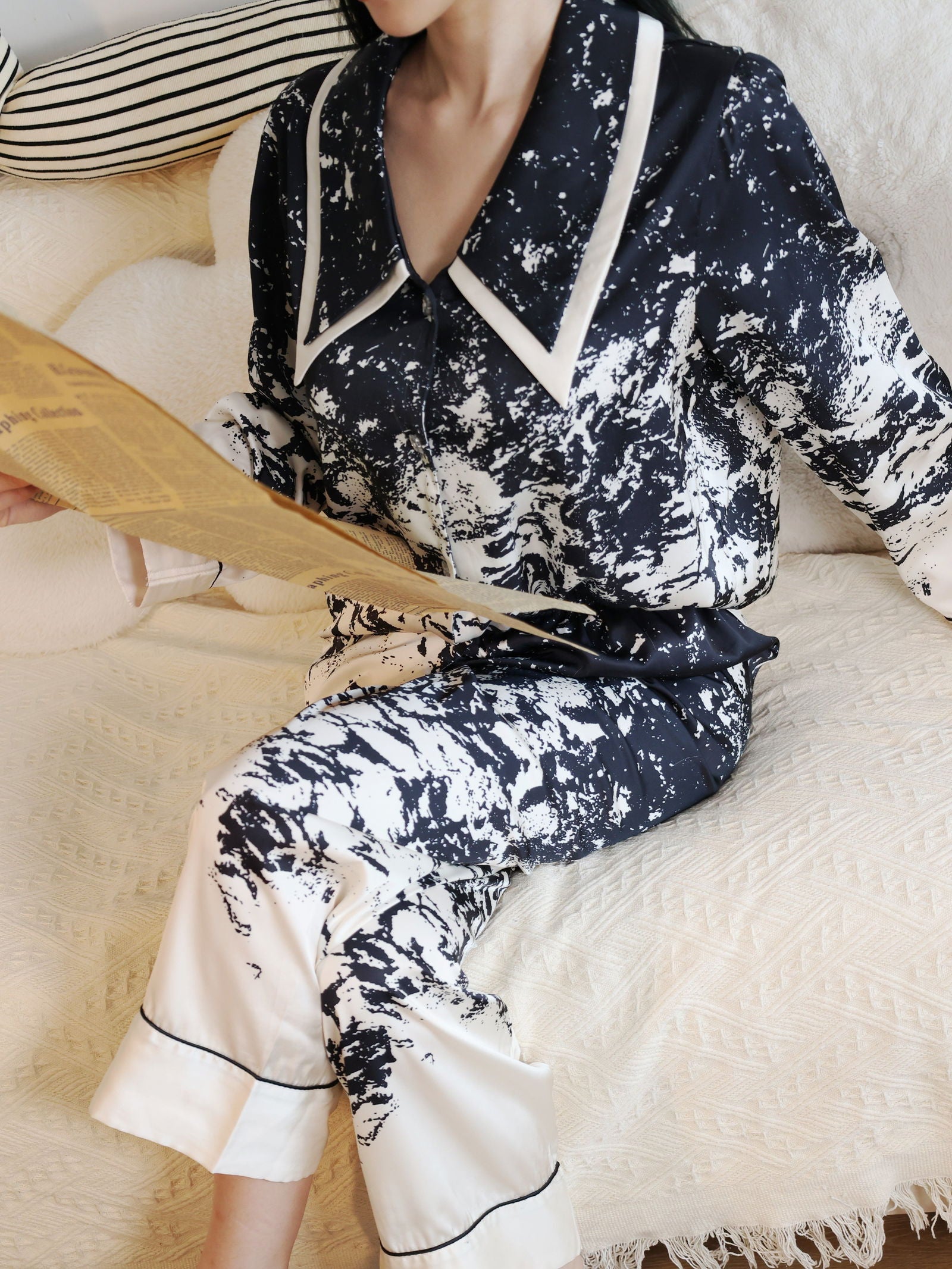 Satin Long Pajama Set - Lunior -  - 