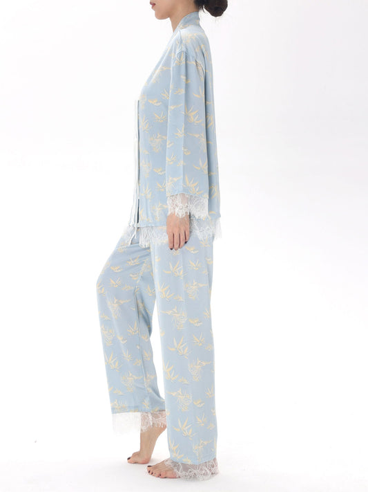 Satin Long Pajama Set - Lunior -  - 