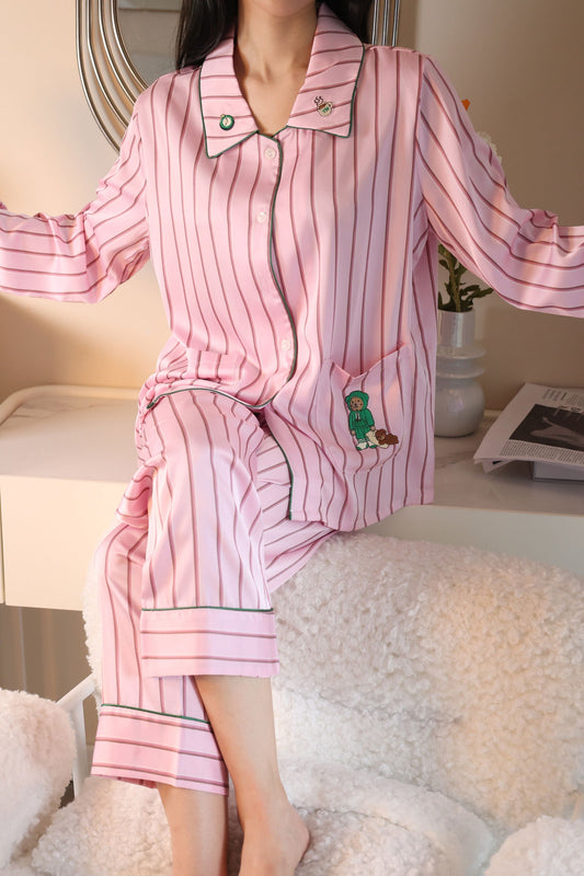 Satin Long Pajama Set - Lunior -  - 