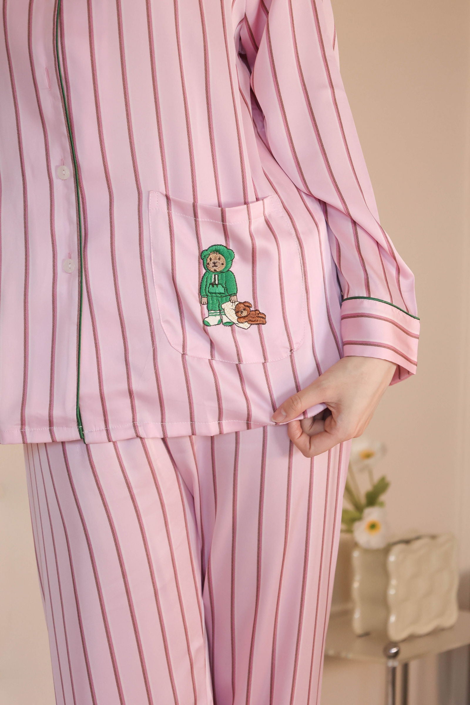 Satin Long Pajama Set - Lunior -  - 